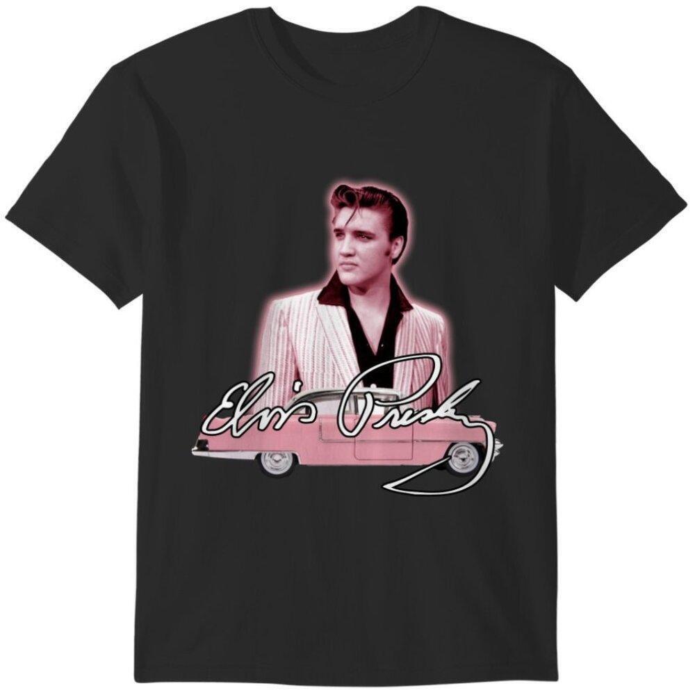Elvis Classic Car Graphic T Shirt Rock And Roll Legend Music Fan Gift Tee